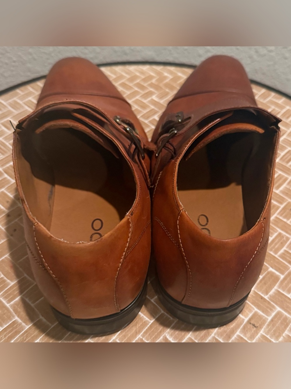 ALDO Men's Brown Leather Double Monk Strap Dress Shoes Size 9.5 - Picture 4 of 14